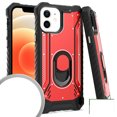 thumbnail image 1 of Kaleidio Case For iPhone 12 Mini (5.4") [Metal Jacket] Impact Protection [Ring Stand] Protector Armor Cover [Red/Black], 1 of 2