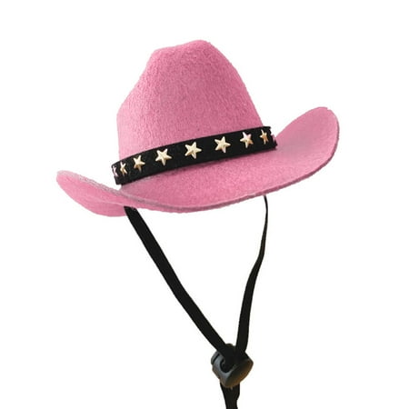 Tizuqe Funny Cat Hat Cowboy Hat Costume Birthday Western Cowgirl Accessories Pet Headwear Adjustable Cap for Cowboy