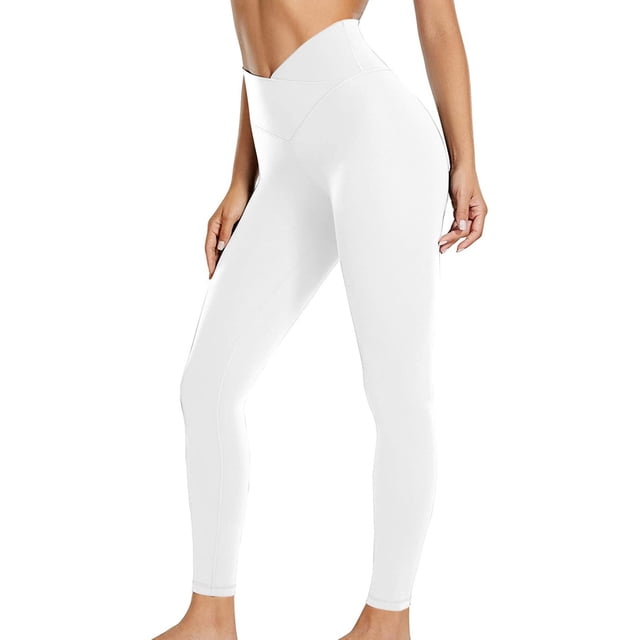 Pantalones de yoga de cintura alta para mujer - Leggings deportivos para entrenamiento/uso informal - Tejido elástico, todas las estaciones, tallas S-XXL