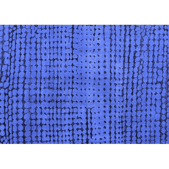 Ahgly Company Indoor Rectangle Abstract Blue Modern Area Rugs, 6' x 9'