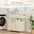 thumbnail image 6 of Lifewit Laundry hamper 3 Section, Large Rolling Laundry Sorter with Shelf & 2 Drawers, Pull-Out Laundry Basket Organizer with Wheels and Removable Bag for Laundry Room Bathroom, White and Beige, 6 of 10