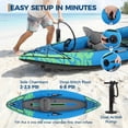 thumbnail image 3 of CazToi Inflatable Kayak Set with 600D Oxford Fabric Cover Includes Pump Paddles Seat Heavy Duty Blow Up Canoe 118in, 3 of 7