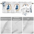 thumbnail image 4 of Curtain Valance for Windows, Watercolor Butterfly Flower Leaf Kitchen Valances Rod Pocket Short Curtains, Blue Gray Floral Plant Window Valance for Bedroom Bathroom Living room 42x18in, 4 of 9