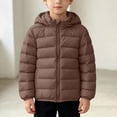 thumbnail image 4 of JZEJING Padded Jackets for Girls Solid Color Long Sleeve Puffer Coat Winter Zip up Hooded Thermal Quilted Outerwear with Pocket Girls Clothes Size 6, 4 of 7