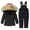 27 Black, variant on guisaled Toddler Snow Pants and Hooded Warm Puffer Jackets Snowsuit Set for Boys Girls Solid Windproof Waterproof Ski Suits for Baby