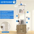 thumbnail image 5 of Dextrus 72” Modern Cat Tree with Hidden Litter Box Enclosure, Cat Furniture with Scratching Posts, 4-Tier Platform, Condos and Food Station, Beige, 5 of 10