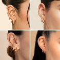 thumbnail image 3 of Pendientes tipo argolla ALEXCRAFT chapados en oro de 14 quilates, 5 pares (8/10/12/14/16) mm, 3 of 6