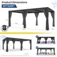 thumbnail image 6 of 12'×20' Outdoor Louvered Pergola, Aluminum Outdoor Louvered Pergola Patio with Adjustable Roof for Outdoor Deck, Backyard, Garden (10x20FT with Curtain), 6 of 6