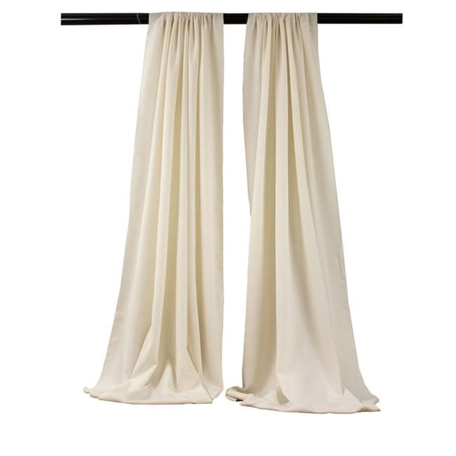 BDpop96x58-Pk2-IvoryP25 Toile de Fond Popeline Polyester Drapé&44; Ivoire - 96 x 58 Po - Pack de 2