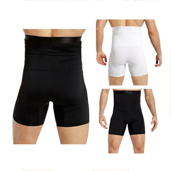 Jacenvly Mens Board Shorts Solid Dive Swim Trunks for Men Skin-Friendly Men High-Waisted Abdomen Pants Shaping Pressure Waist Thin Hip Pants Briefs Black