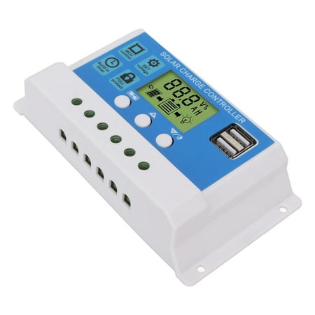 

PWM Solar Charge Controller Solar Panel Charge Controller Charge Discharge LCD Display With 2 USB Port For Gel Flooded Batteries 10A 20A 30A