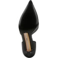 thumbnail image 3 of Sam Edelman Victoria Black Leather Slip On Pointed Toe Stiletto Heeled Pumps (Black Leather, 5), 3 of 6