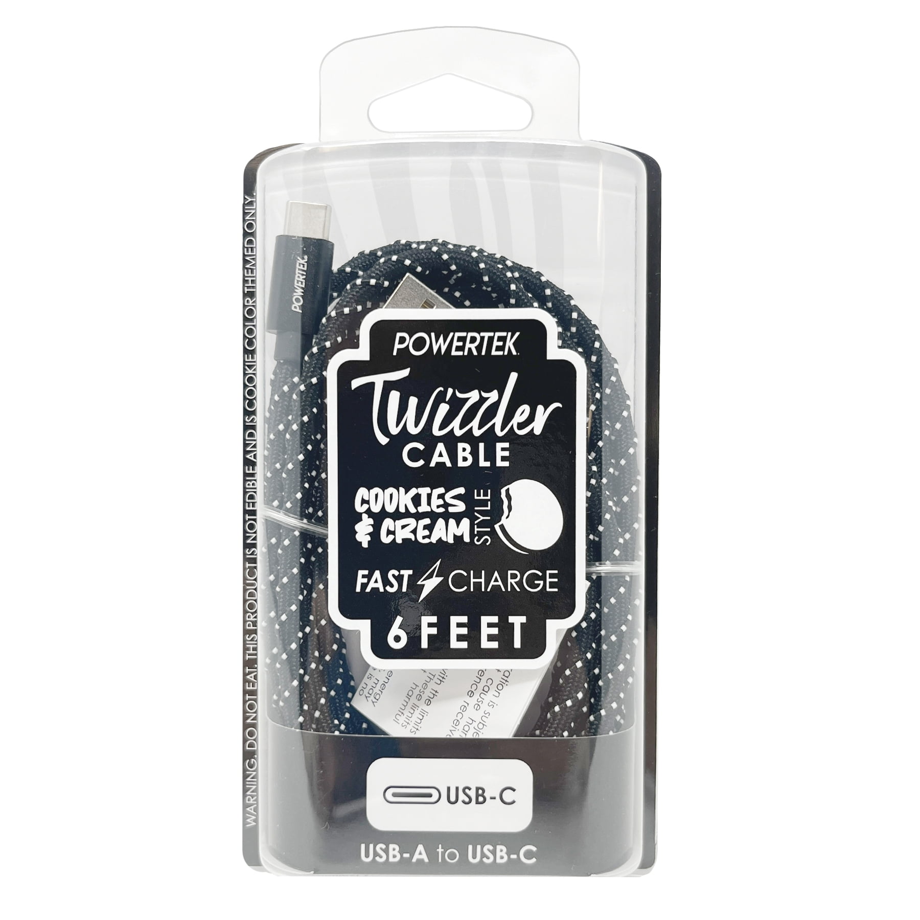 Liquipel Powertek Twizzler USB-A to USB-C - Black