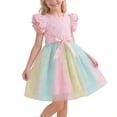 thumbnail image 5 of ATOGUTA Tulle Dress for Girls Ruffle Sleeve A Line Wedding Pageant Dresses Princess Birthday Party Ball Gown Size 3T-10. Pink, 5 of 6