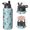 Baseball Players Light Cyan Pattern, variant on Baseball Players Light Cyan Pattern Insulated Water Bottle with Straw, Vacuum Insulated Vacuum Thermal Flask 304 Stainless Steel Inner Liner Gifts Ideas for Teens Adults Office Workers Teachers