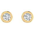 thumbnail image 3 of 1/5 Carat Bezel Set Diamond Stud Earrings in 14K Yellow Gold (I1-I2 Clarity), 3 of 4