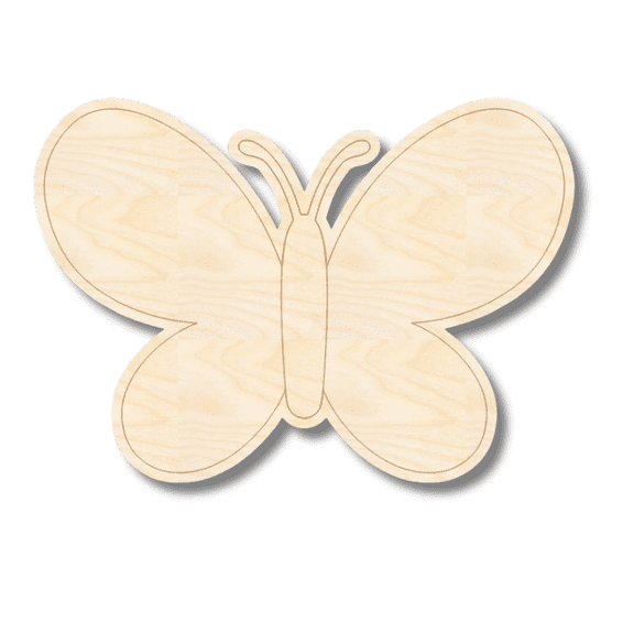 Unfinished Wood Etched Baby Butterfly Shape | Paint By Line Crafts 16" / 1/8"