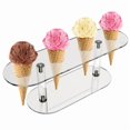 thumbnail image 2 of 4 Holes Acrylic Ice Cream Cone Holder Tray Sushi Roll Display Stand Rack Shelf, 2 of 8