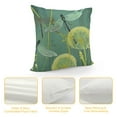 thumbnail image 4 of COMIO  Dragonfly Throw Pillow Cover Nature Animals Botanical Double Sides Print Cushion Cover for Bed Sofa,Dandelion Floral Vintage Green Single Pack Square Couch Pillow Cover, 4 of 5