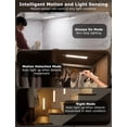 thumbnail image 3 of Qucyy 56LED Unr Cabinet Lighting Wireless w/Remote, 11.8'' Motion Sensor Light Indoor Rechargeable Unr Cabinet Lights, Magnetic Closet Lights Battery Operated, Unr Counter Lights for Kitchen (4), 3 of 5