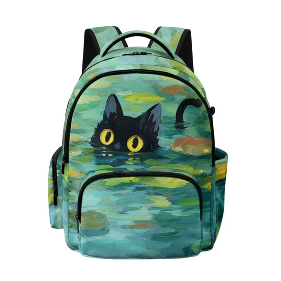 DISNIMO Cat Printed Cute Backpack for Kids Girls 17 Inch Lightweight Bookbag with Padded Straps for Elementary Middle Students, Back to School Gifts
