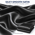 thumbnail image 4 of COOKEY Satin Pillowcases Queen 2 Pack with Envelope Closure, Black Silk Pillow Cases Set of 2,Pillow Covers 20×30inch., 4 of 9