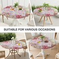 thumbnail image 7 of Pioneer Flower Floral Print Pattern Round Fitted Tablecloth with Elastic Edge,Dining Table Cover Waterproof,Outdoor Round Tablecloth for Camping,Dining,Indoor and Outdoor, 7 of 7