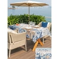 thumbnail image 5 of Outdoor Tablecloth with Umbrella Hole for Patio/Picnic/Party/Camping, Navy Blue Starfish Coastal Waterproof Table Cloth Rectangle Table Cover Washable, Vintage Nautical Summer Coral Shell (60"x 84"), 5 of 8