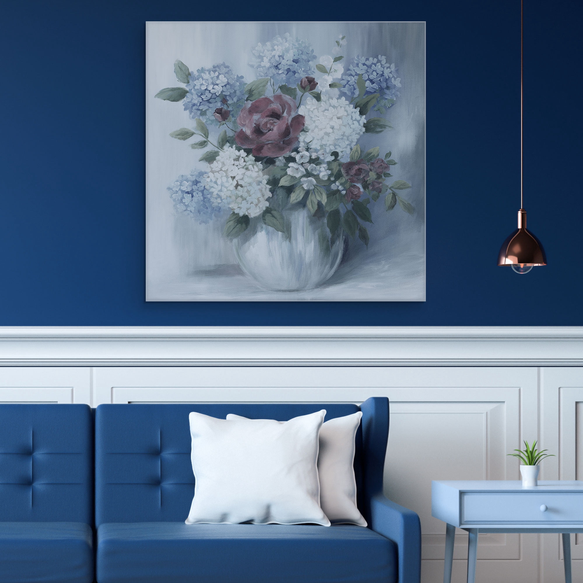 Hydrangea Arrangement Soft by Nan Wrapped Canvas Art Painting Print