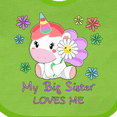 thumbnail image 4 of Inktastic My Big Sister Loves Me- Cute Unicorn Boys or Girls Baby Bib, 4 of 4
