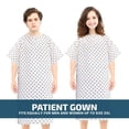 thumbnail image 5 of Linteum Textile 4 Pack Hospital Patient Gown White & Blue Snowflake, One Size Fits All, 5 of 7