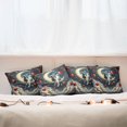 thumbnail image 3 of Ambesonne Cat Throw Pillow Cover Pack of 4, Toasting Romantic Moon Hearts, 4 Pcs-26" x 16", Dark Night Blue Vermilion, 3 of 5