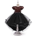 thumbnail image 4 of Vestido de niña Vestido de princesa Vestido de pasarela con cola Vestido de malla peluda con lentejuelas para niña de tamaño mediano, 4 of 6