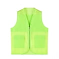 thumbnail image 2 of inlzdz Kids Boys Girls Volunteer Vest Zipper V Neck Sleeveless Tops Mesh Jacket School Camp Fluorescent Green 150, 2 of 5