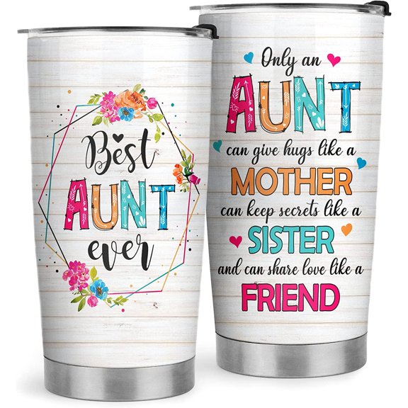 Gifts for Aunts - Aunt Gifts from Niece Nephew - Aunt Christmas Gifts, Birthday Gifts for Aunt, Aunt Mother Day Gifts - 20oz Best Aunt Ever Stainless Steel Tumbler