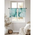 thumbnail image 2 of Turquoise Marble Sheer Curtains for Living Room Bedroom Nature Marble Crack Country Retro Sheer Curtains 54 Inch Long 2 Panels Set Light Filtering Curtain Window Treatments Drapes for Dining Room, 2 of 6