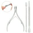 thumbnail image 4 of Cuticle Removal Tool,3pcs Stainless Steel Cuticle Dead Skin Steel Pusher Cuticle Nippers Power Packed Performance, 4 of 14
