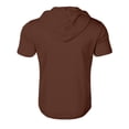 thumbnail image 6 of CIENVNSTG Vintage Shirts for Men Short Sleeve Casual Hoodies Sports Half Zip Drawstring Sweatshirts Loose Breathable Fitness Lightweight Tops Coffee S, 6 of 7
