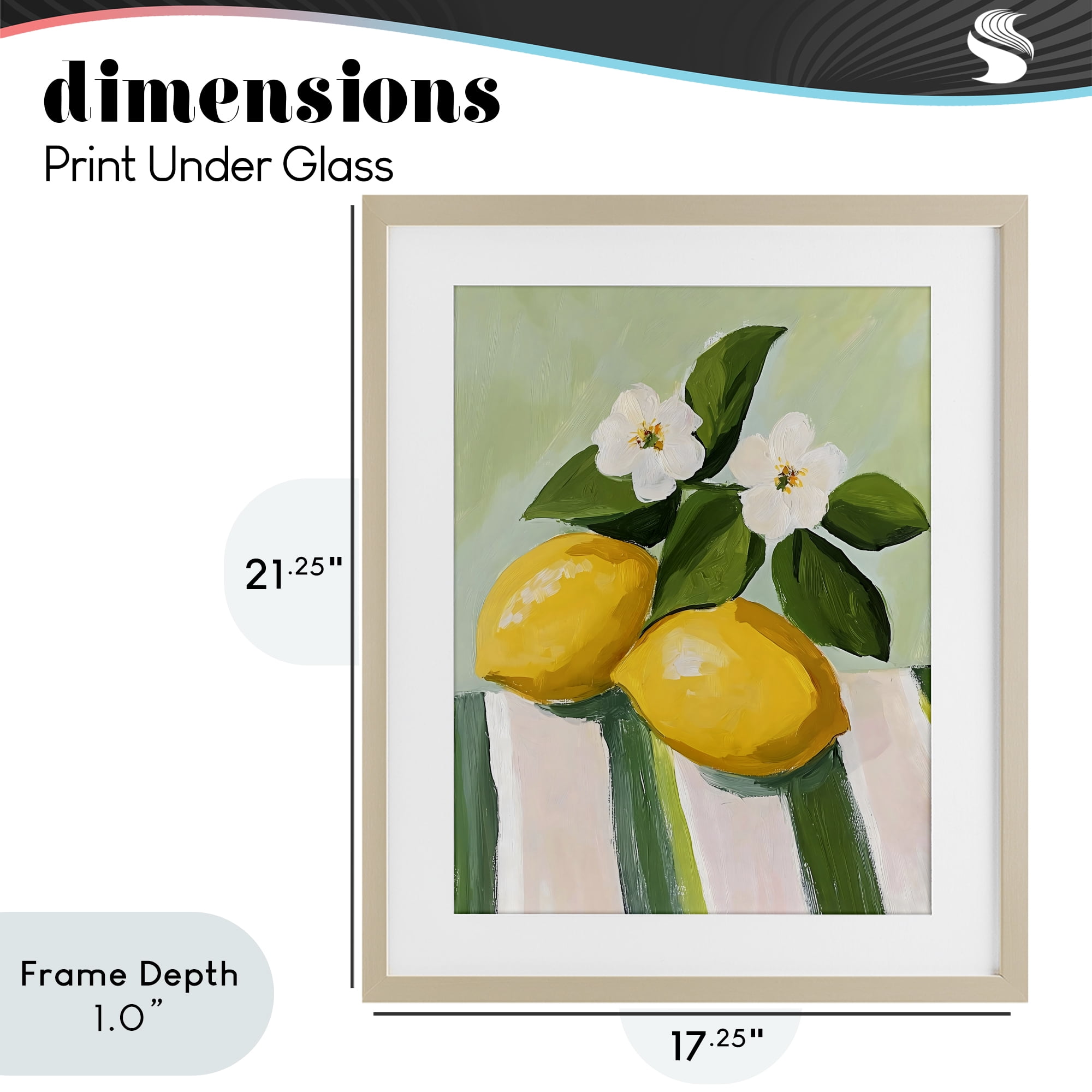 Stupell Industries Lemons And Daisies on Tablecloth Birch Framed Print Under Glass, design by The Prints Vibe