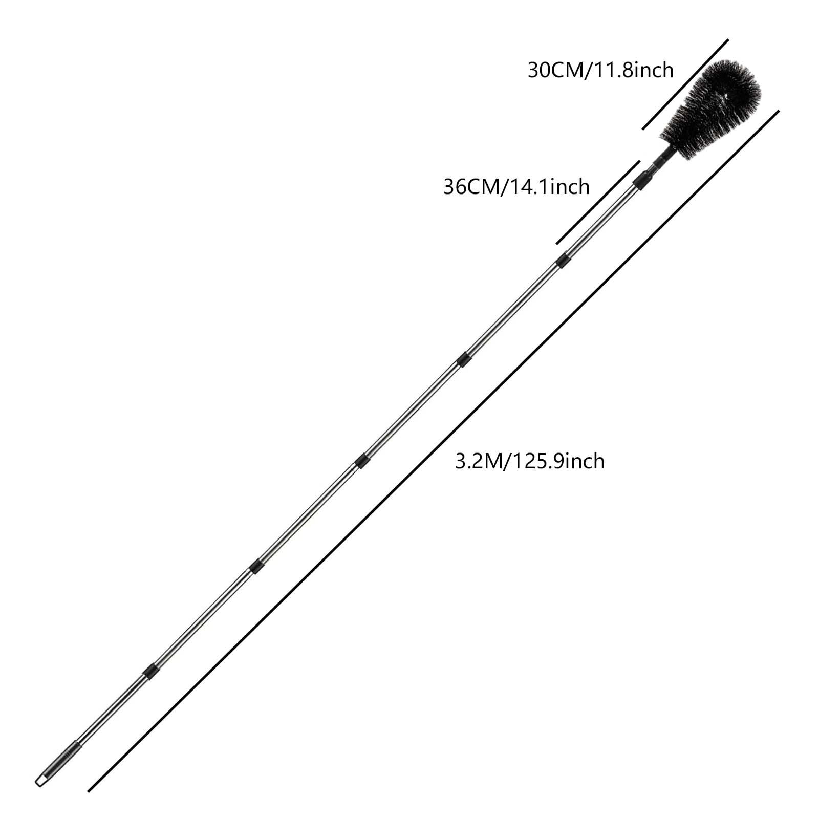Gutter Cleaning Brush Roofing Tool With 8Pcs Telescopic Extendable Pole 10.5ft Gutter Cleaner Easy Leave Gutter Cleaning Tools For Cleaning Leaves/Window/Gutter/Hanging Light Nylon Scrub Brush with