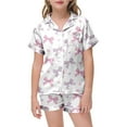 thumbnail image 4 of WOYY Toddler Girls Pajamas Bow Prints Short Sleeves Shirt & Shorts Homewear, Sizes 3-13, 4 of 4