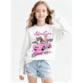 thumbnail image 4 of Aideaone Girls Sweatshirts Crewneck Cute Cartoon Graphic Pullover Long Sleeve Relaxed Fit Tops White 5-14Years, 4 of 7