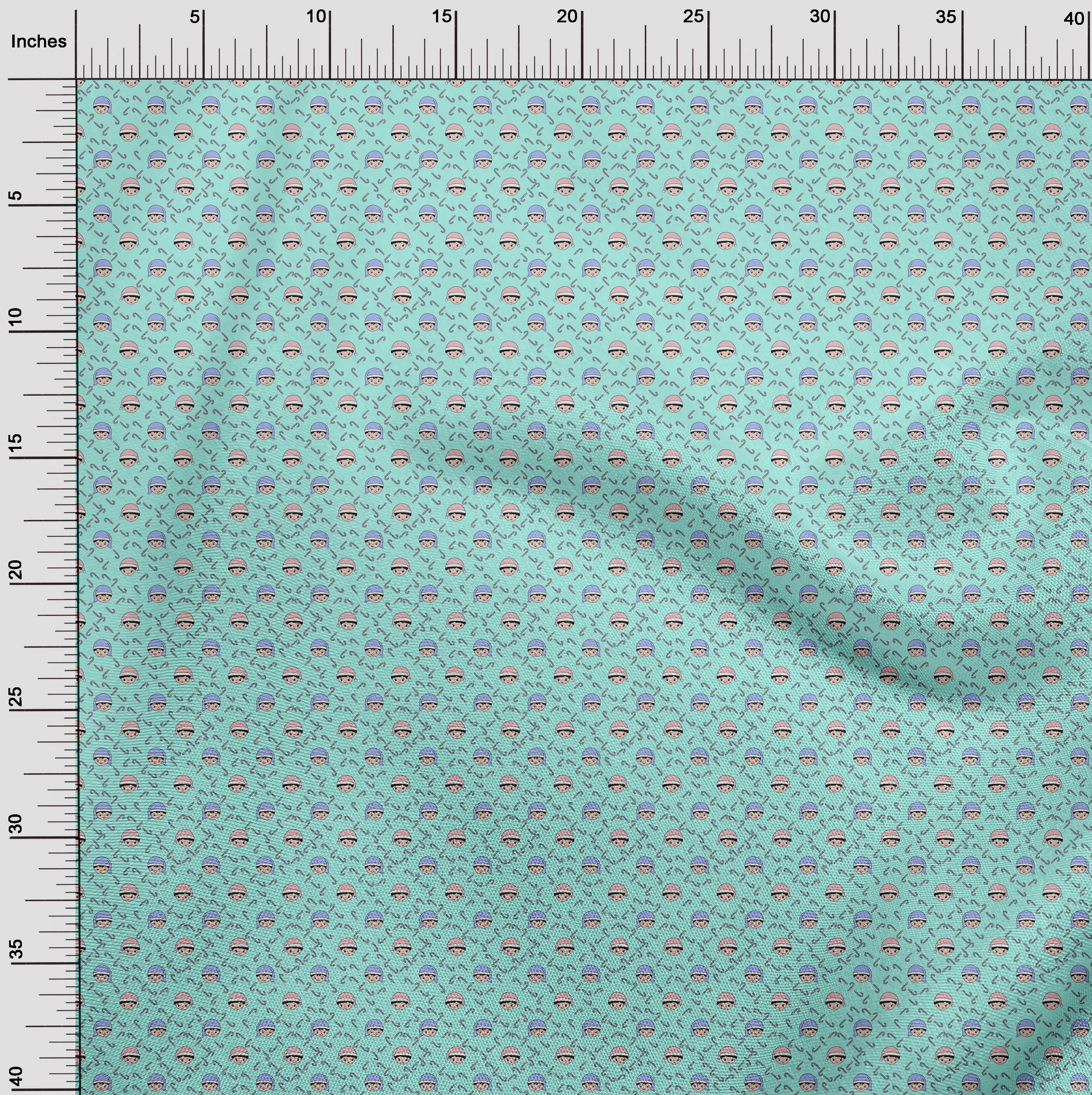 oneOone Polyester Spandex Aqua Blue Fabric Christmas Sewing Craft Projects Fabric Prints By Yard 56 Inch Wide