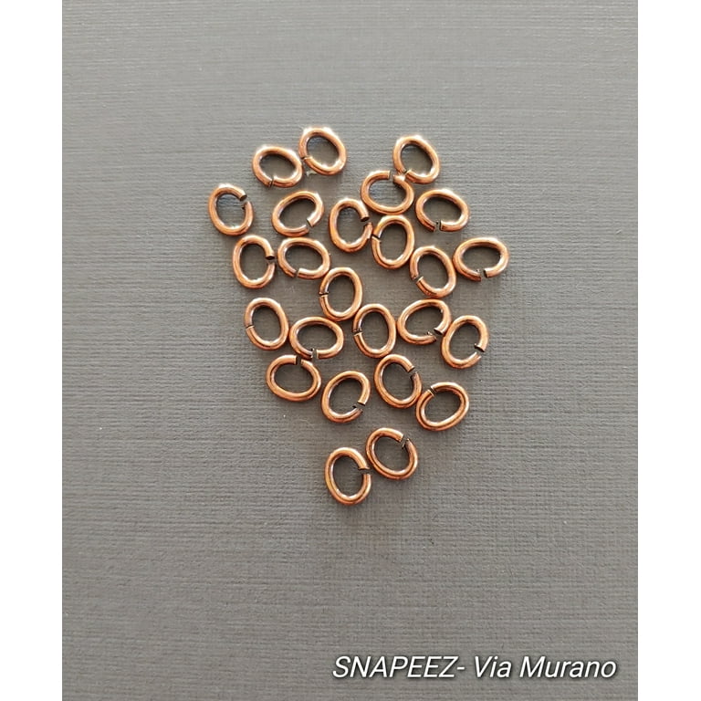 Snapeez II ULTRAPLATE 24 kt. Pure Antique Copper Plate Oval Ring Hard Open  Jump Ring 6x4mm Heavy Gauge (Pk 25) Jump Rings. The Ultra Secure No Solder Jump  Ring. Made in USA. 