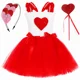 thumbnail image 5 of Vestido de princesa para el día de San Valentín para niñas pequeñas, vestidos de tutú con corazón de amor dulce, disfraz para fiesta de cumpleaños y boda de San Valentín para niños, 5 of 5