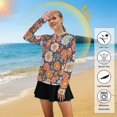 thumbnail image 5 of FORMRS Womens Long Sleeve Shirts UPF 50+ Sun Protection Quick Dry Fishing Hiking Tops, Size S-2XL, Colorful Flowers, 5 of 8
