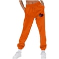thumbnail image 4 of Baggy Sweatpants for Women Heart Print Tie Waist Loose Joggers Pants with Pocket Workout Running Fall Cute Casual Trousers, Orange, XXL, 4 of 4