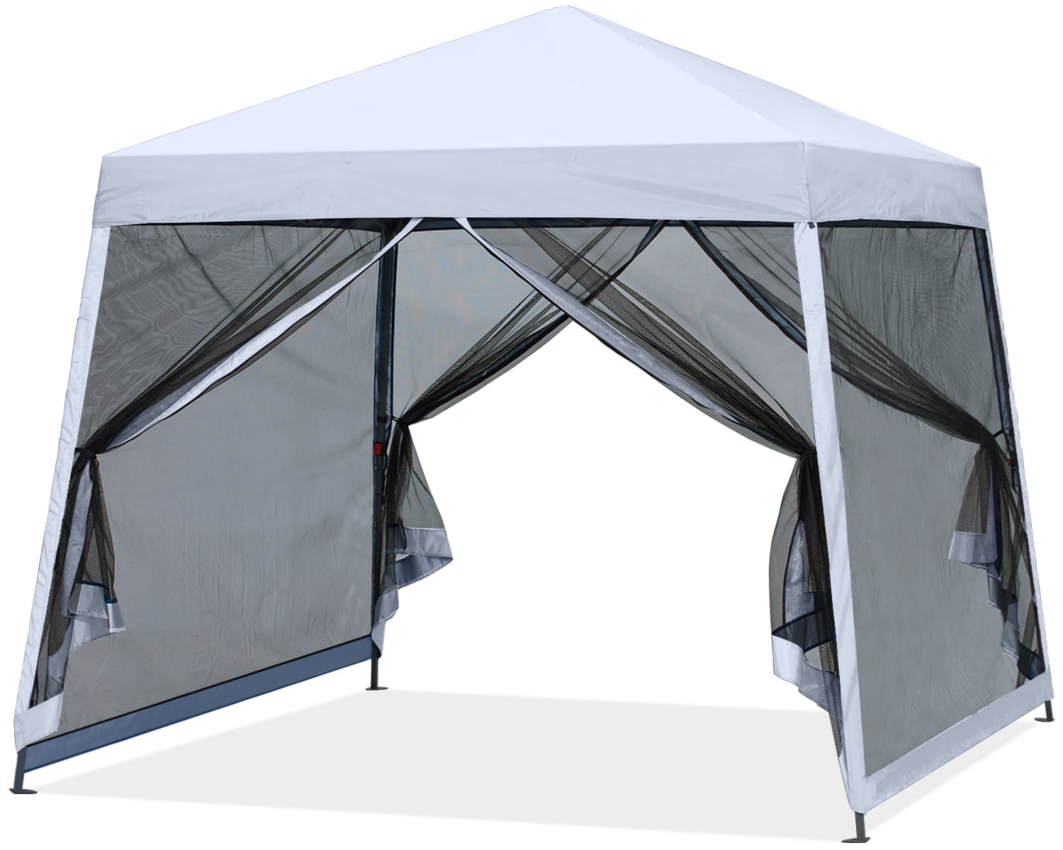 White MASTERCANOPY Slant Leg Pop Canopy Tent Instant 10x10 Outdoor Canopy Easy Set up Folding Shelter 