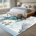 thumbnail image 5 of Blue Sea Turtle Living Room Rugs 5'x7', Ocean Watercolor Blue Seastars Seaweed Corals Anchor Low Pile Throw Large Area Rugs Non-Slip Sturdy Edge Binding Carpet for Dining Room Bedside Kitchen, 5 of 9