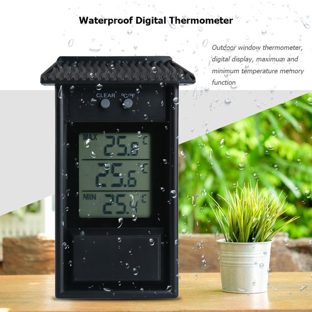 Termómetro Digital Nuevo termómetro digital impermeable para el hogar para pared (negro)